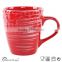wholesale ceramic stoneware emboss color glaze mug