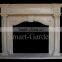 Home decoration stone carvings and sculptures white natural marble cheap fireplace mantel