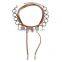 Simple brand dimond choker necklace with long leather rope accessories