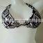Fahion Hi-quality Sex Black&white Print Swim Bra&bottom