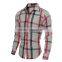 Color matching Formal Shirt Stand Collar Check Shirt For Men