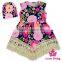 48BQA142 Lovebaby Stylish Little Girls Sleevless Printed Dress With Baby Cute Hat Pari Dress For Baby Girl