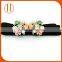 Women Ladies Girls Glitter Elastic Belt with Rhinestone Bowknot Buckle