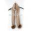 Myfur Fashion Winter Length Acrylic Wool Knitted Scarf with Pom Pom