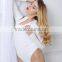 Runwaylover 5226 Ladies White Color Sexy Slit Sexy Bodysuit