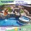 Customized swimming pool decorative slide landscape outdoor artificial waterfall fountain