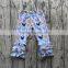 Latest design kids clothing baby girls pattern print trousers summer long ruffled capri pant toddler's icing clothes