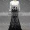 LN137 New Sexy See Through 3/4 Sleeves Real Samples Of Lace Evening Dress