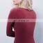 Cotton Spandex Knitted Tight Slim Red Long Sleeve Evening Dresses Woman Night Dress NT6774