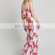 High quality strap design print two pieces dress designs, maxi dress set