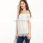 2017 summer lace flower shirt one shoulder shirt cute short slevee shirt for ladies