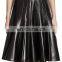 2015 New Summer women PU leather banded waist a-line fashion skirt