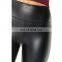 Custom black leather leggings sexy compression tight pants for women