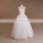 Cap Sleeve Boat Neck Tulle Beaded Trim Crystal Beads For Wedding Dress