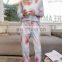 2020 Autumn Women's Gradient Pajamas Tie-dye Sleepwear Long-sleeved Breathable Two-piece Sets