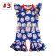 Baby Boutique Cotton Rompers Toddler Girl Spring Summer Flutter Sleeve Baseball Football Print Jumpsuit