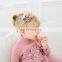 Girl Big flower Boutique Hairbands Pearl Floral Patchwork Nylon headwear 8colors