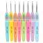 Knitting Tool Plastic Handle Sweater Needle Colorful Soft-skinned Aluminum Crochet Hooks Needle With 8pcs Each Set