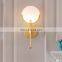 New Design Modern Golden Metal Wall Lights Oblate Shape White LED Decor Wall Lamp