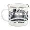 Customised unique cool ceramic enamel metal espresso coffee photo mug with ss rim