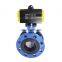 COVNA DN80 3 inch PN16 EPDM Rubber Seat Double Flange Type Ductile Iron Single Acting Air Actuator Butterfly Valve