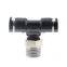 Pneumatic connector mpb quick insertion T-threaded positive three-way adapter PB4-M5 6mm pneumatic air hose fitting