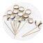 Fruit food serving bamboo picks loop ring fruit cocktail food bamboo sticks