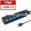 High Quality 7 Port USB 2.0 HUB switch USB Splitter Multi hub usb docking station for Macbook PC Laptop