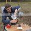 Camping Kettle 2.2L/1.6L Aluminum Alloy Open Campfire Coffee Tea Pot Fast Heating Outdoor Gear for Boiling Water