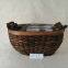 Brown Willow Basket With Plastic Liners Wicker Laundry Basket