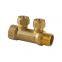 3/4 inch True Brass Three Ways Manifolds Valve For Cold Water Manifold Valve
