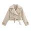 2025 Spring/Summer New Women's Windbreaker with European and American Design, Motorcycle Short Style Jacket