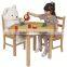 Round Kid's Wood Table with Two Chair Set