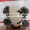 Cute Rabbit Fur With Silver Fox Fur Winter Pompom Headwear for Young Girls