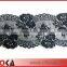 New Arrival Latest Design Black Flower Embroidery Polyester Lace Trim Wholesale Quality Choice