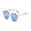 semi-Rimless retro frame design sunglasses