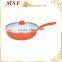 MSF-6626-Fry pan Colorful fry pans various sizes pressing aluminum fry pan long handle with soft touch silicon coating