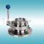 Sanitary Stainless Steel Flange/ Male Butterfly Valve with DIN/SMS/3A/ISO/IDF Standard