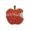 Wholesale zinc alloy fully-jewelled crystal rhinestones apple shape brooch