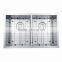 2016 hot S304 double bowl kitchen sink with drainboard