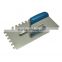 Plastering trowels with silver blue wooden handle, stainless steel blade