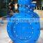 BS EN593 Resilient Seated flanged Double Eccentric Butterfly Valve with gearbox and handwheel