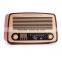 Portable vintage wooden retro radio with usb player