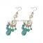 Vintage Music Notes Shape Turquoise Pendant Earrings Jewelry For Women
