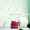 Light green decorative pattern non woven wallpaper