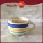 Hot selling 6oz stoneware color handpainted soup mug ceramic cheap coffee mug