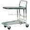 Stock Trolley with Foldaway and Retractable Shelf, tubular steel trolley TR-05