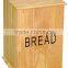 Custom Vertical Wood Bread Storage Bin with Removable Lid and Handle for Bread and Cake Storage