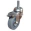W09 2 inch soft rubber fork caster with brake