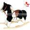 playful plush rocking horse with music and movements for kids on wooden base